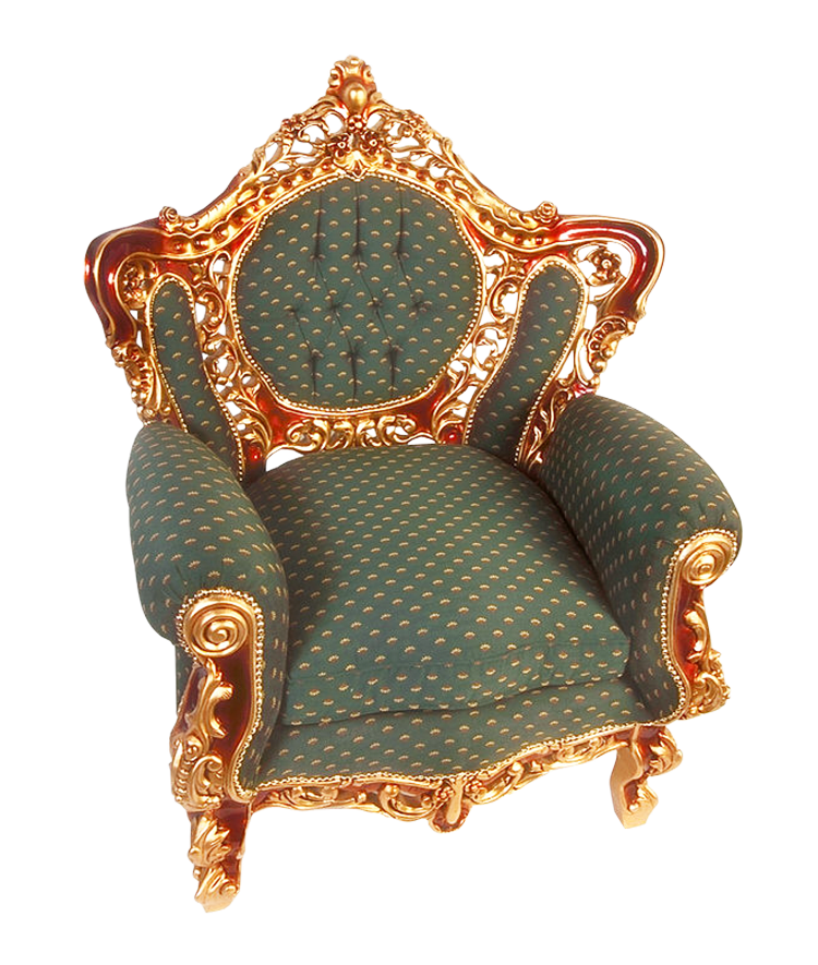 Ornate Golden Armchair.png PNG with transparent background
