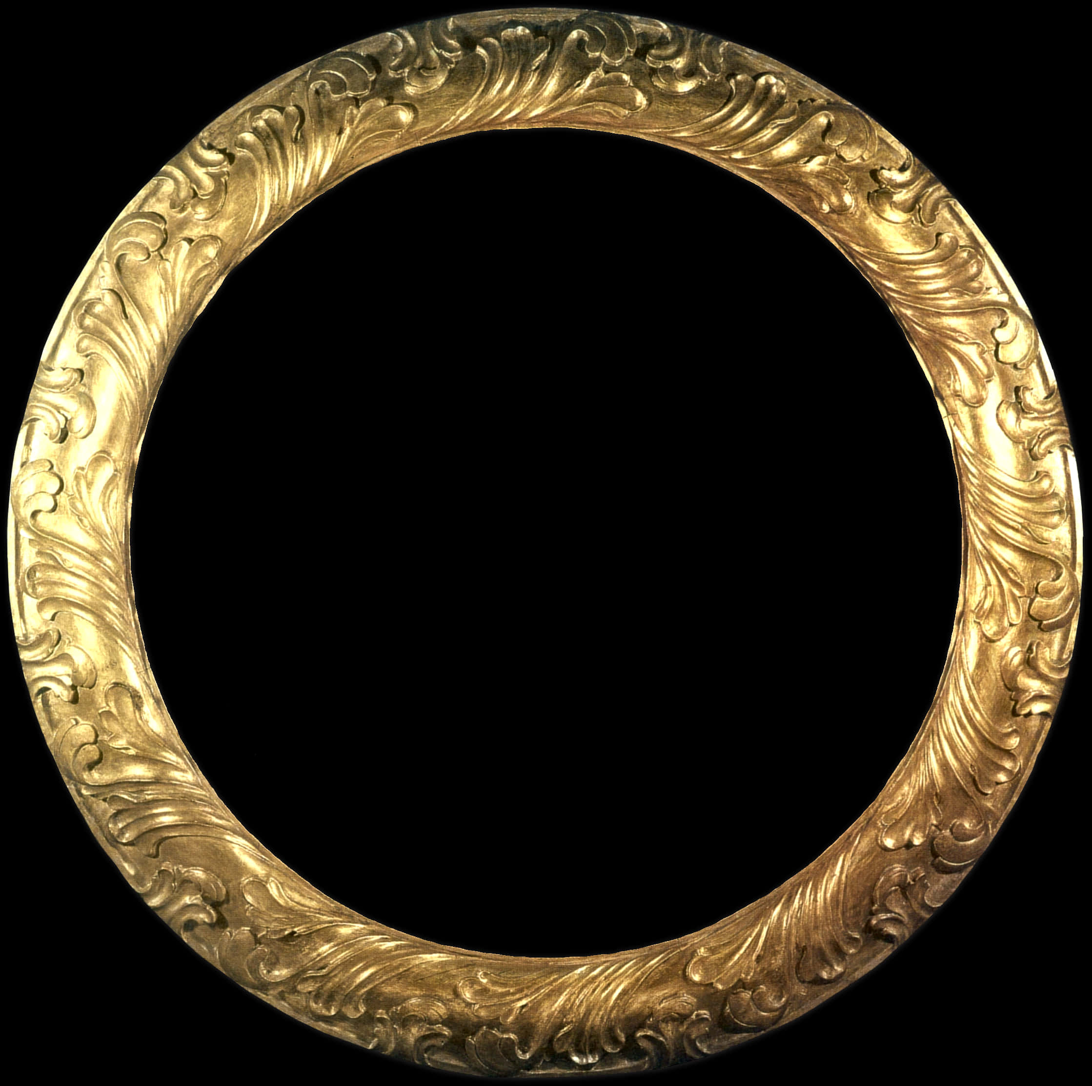 Ornate Golden Circular Frame