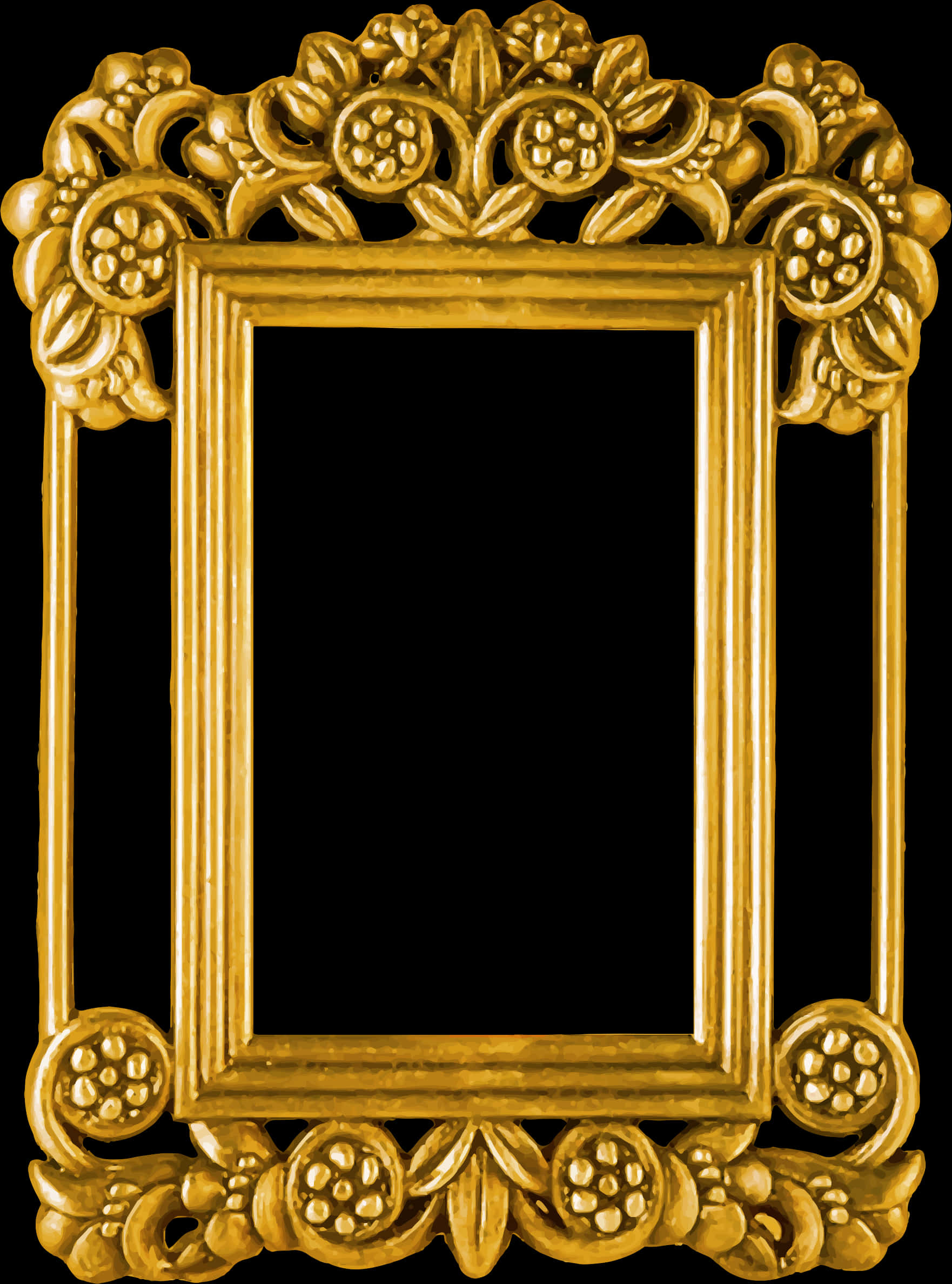 Transparent Ornate Picture Frame Png - Golden Photo Frame Png, Png Download PNG with transparent background