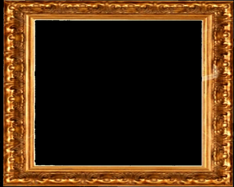 Ornate Golden Frame Empty Black Background.jpg