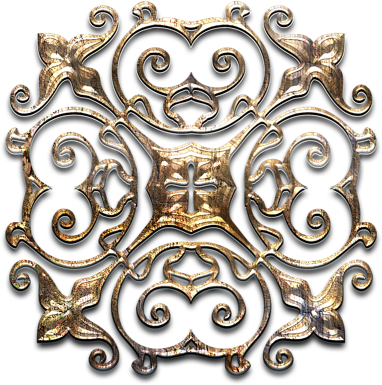 Ornate Golden Scrollwork Design