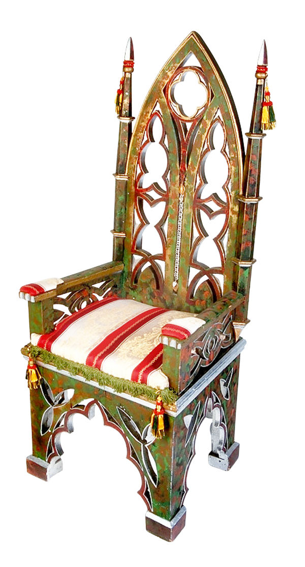 Ornate Gothic Throne Chair.png PNG with transparent background