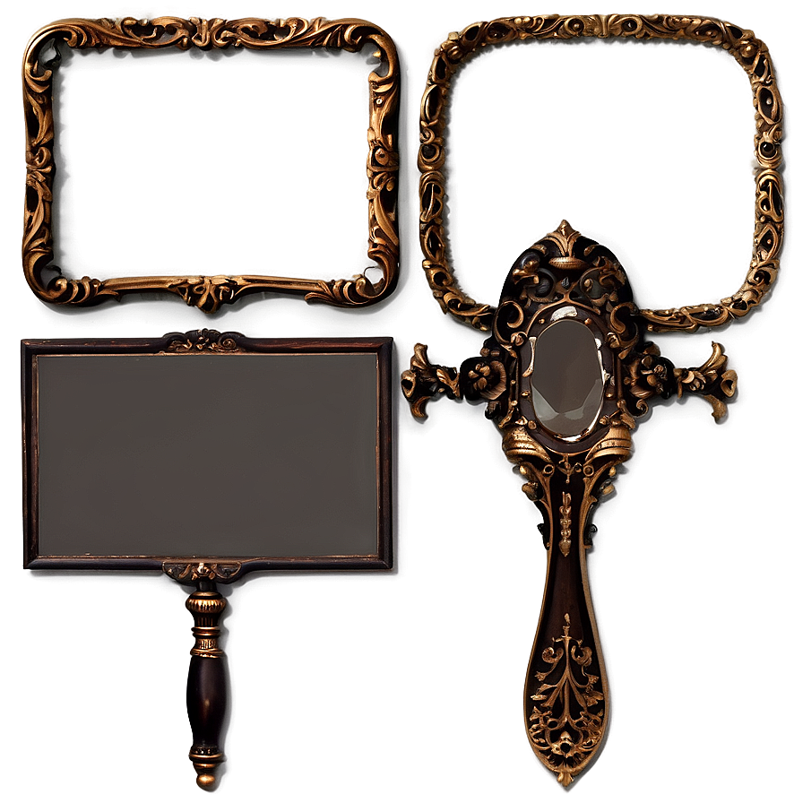 Ornate Hand Mirror PNG 60 PNG image with a transparent background, free high-resolution download