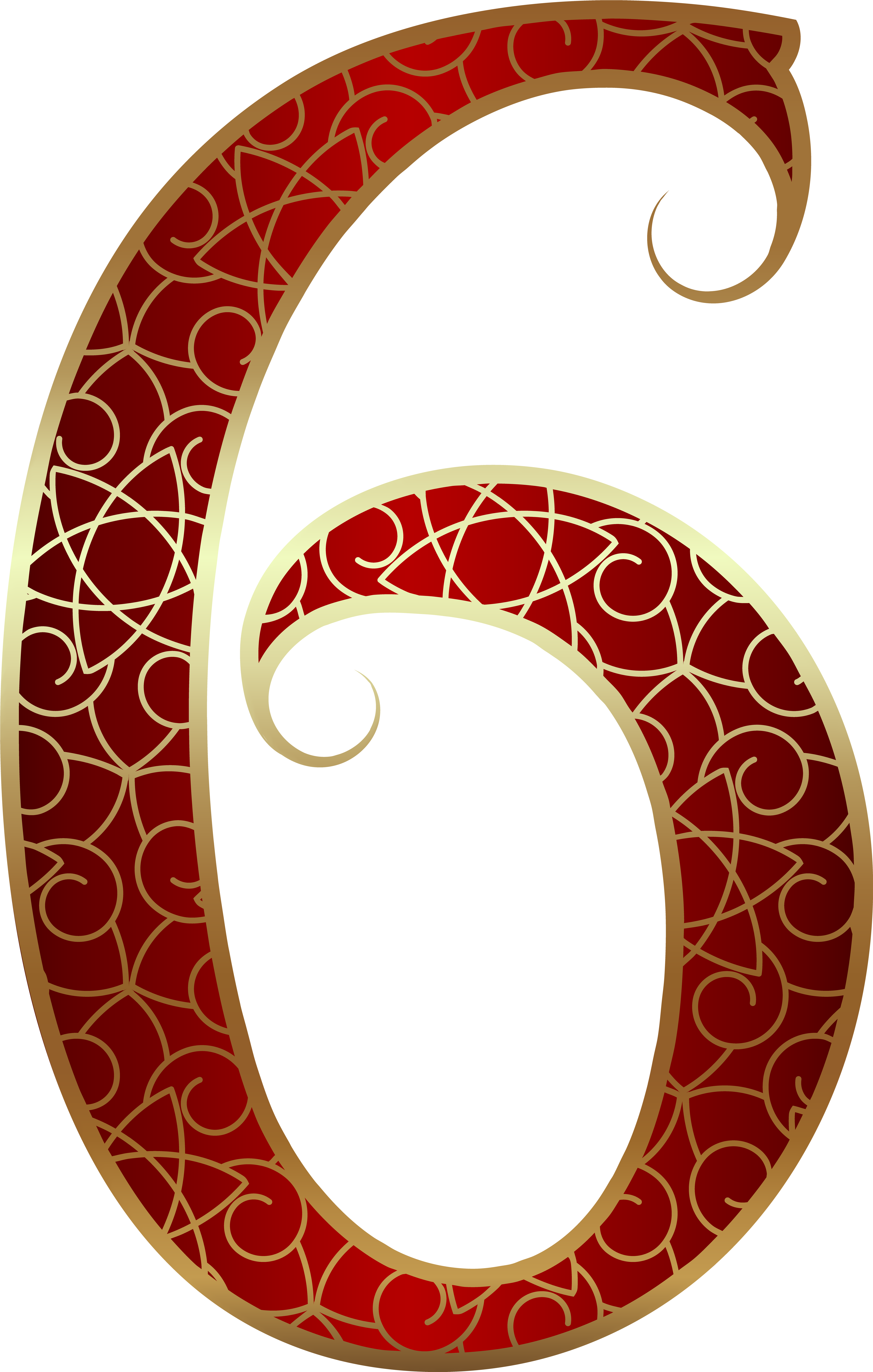 Ornate Number Six Design