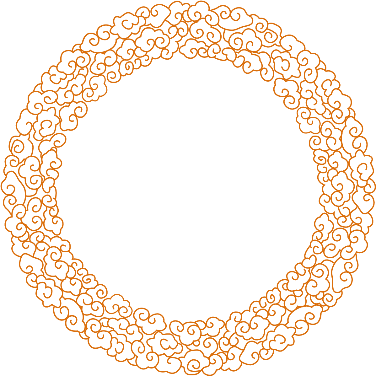 Ornate Orange Circular Border Design