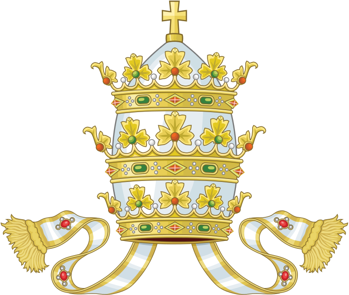 Ornate Papal Tiara Illustration PNG with transparent background