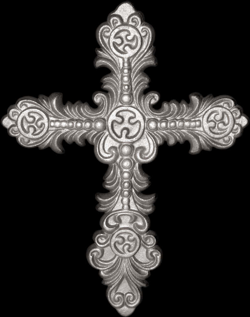 Ornate Silver Cross Design