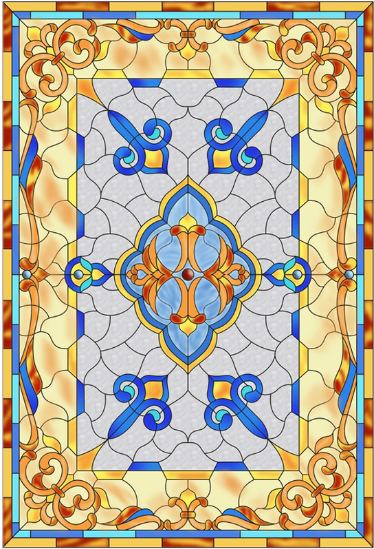 Ceiling Painted Stained Glass Window Church Clipart - Stain Glass Ceiling Rectangle, HD Png Download PNG with transparent background