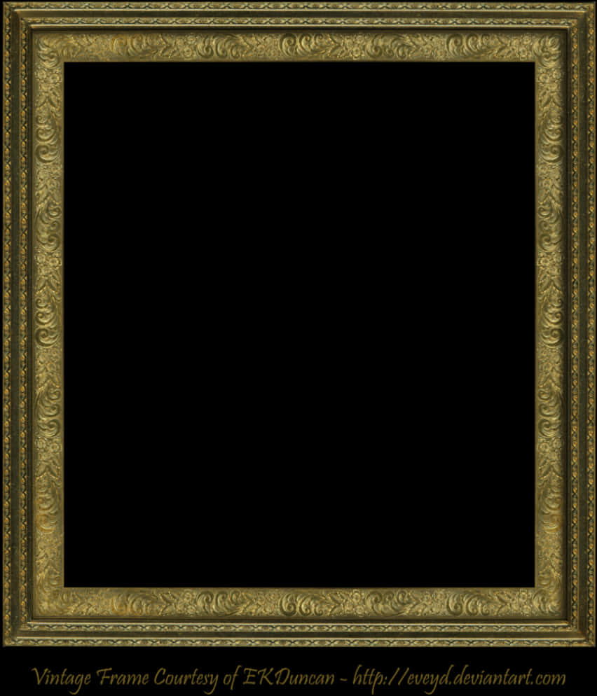 Ornate Vintage Frame Black Square PNG with transparent background