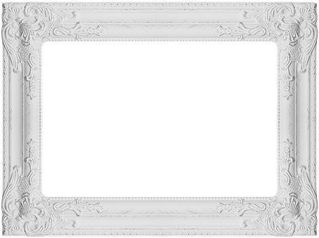 Ornate White Frameon Black Background