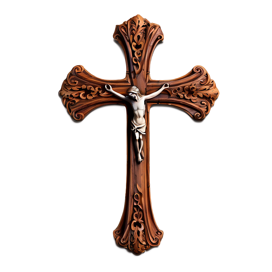 Ornate Wooden Cross Png 05252024