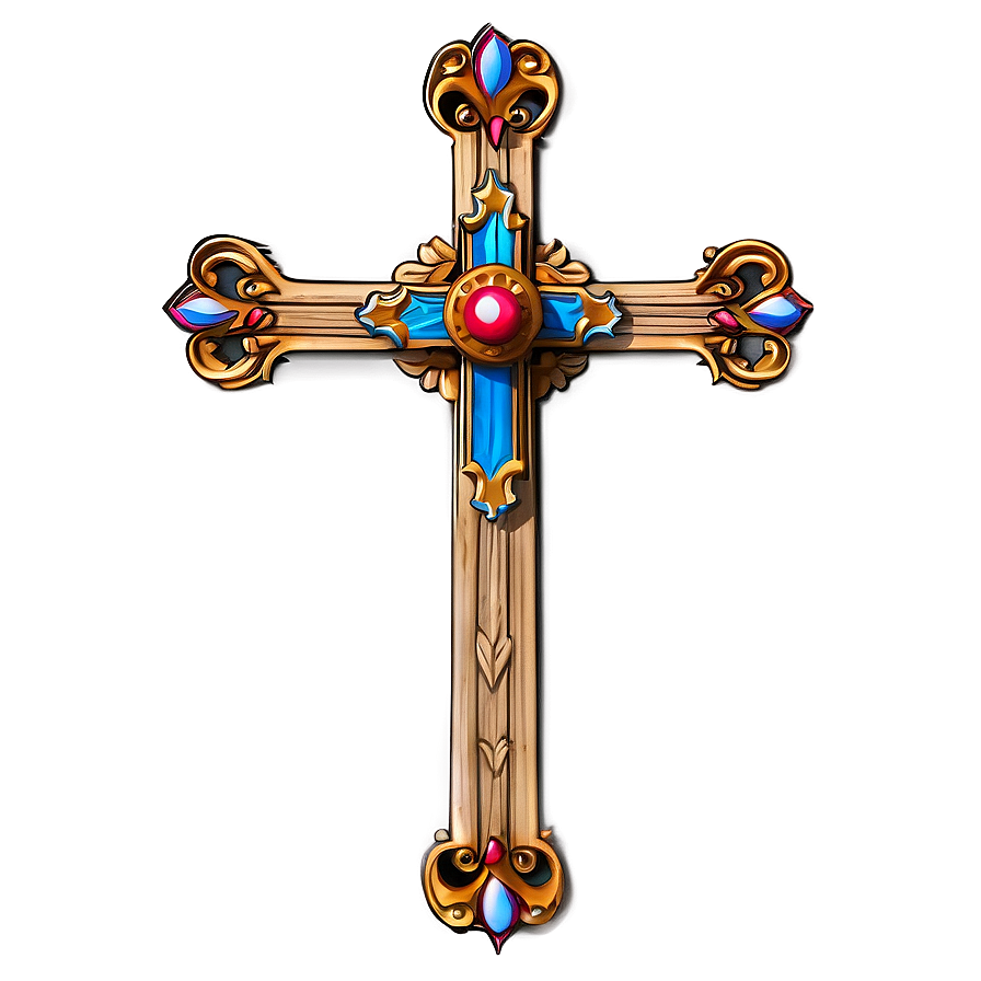 Ornate Wooden Cross Png Tuu