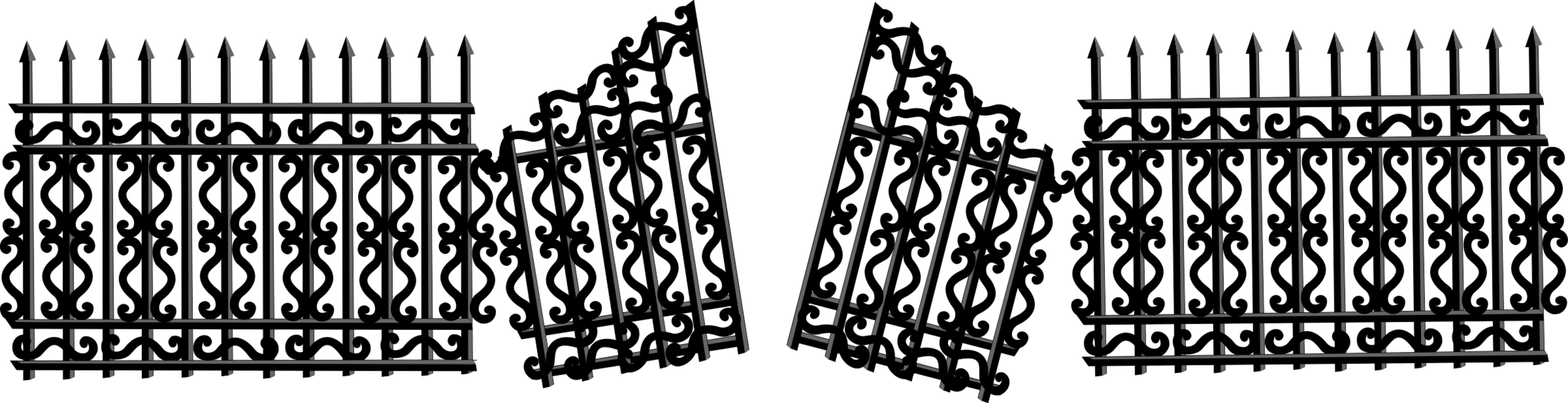Angle,fence,monochrome Photography - Broken Iron Gate Png, Transparent Png PNG with transparent background