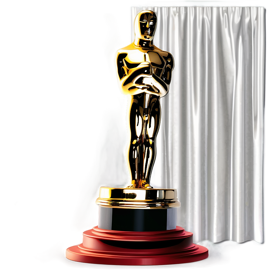 Oscar Statue With Curtain Png 06202024