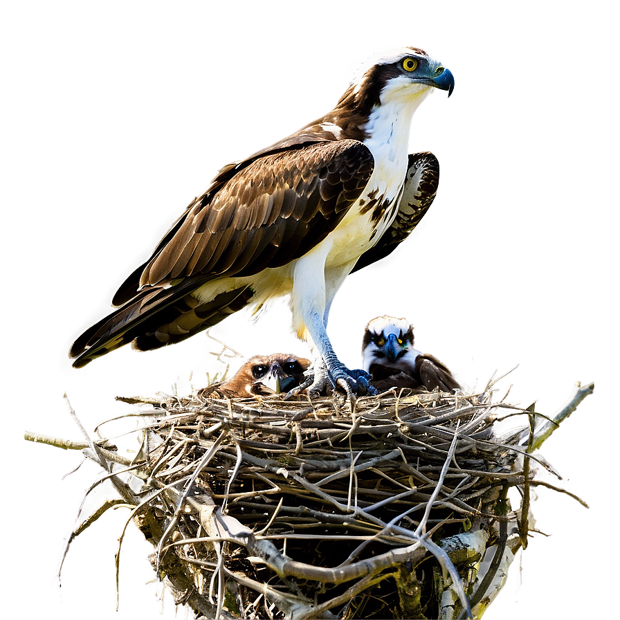 Osprey Family In Nest Png Hxg