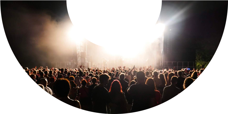 Outdoor Concert Crowd Evening Performance PNG with transparent background