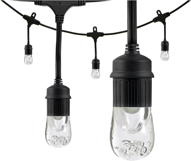 Outdoor String Lights Transparent Bulbs