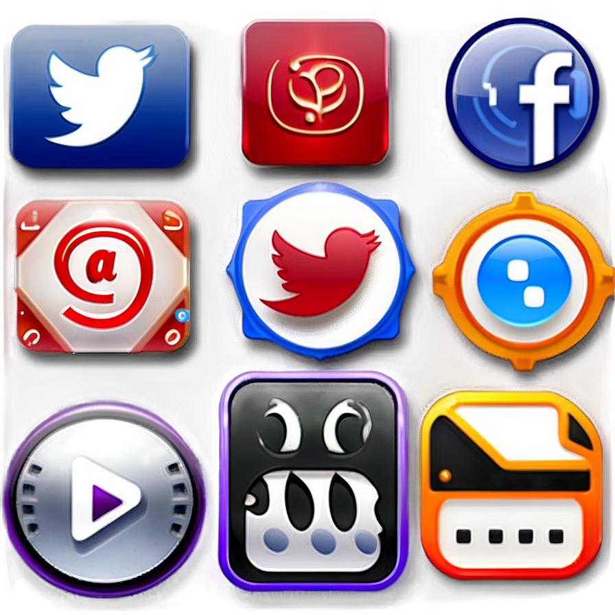 Outline Social Media Icons Png 78