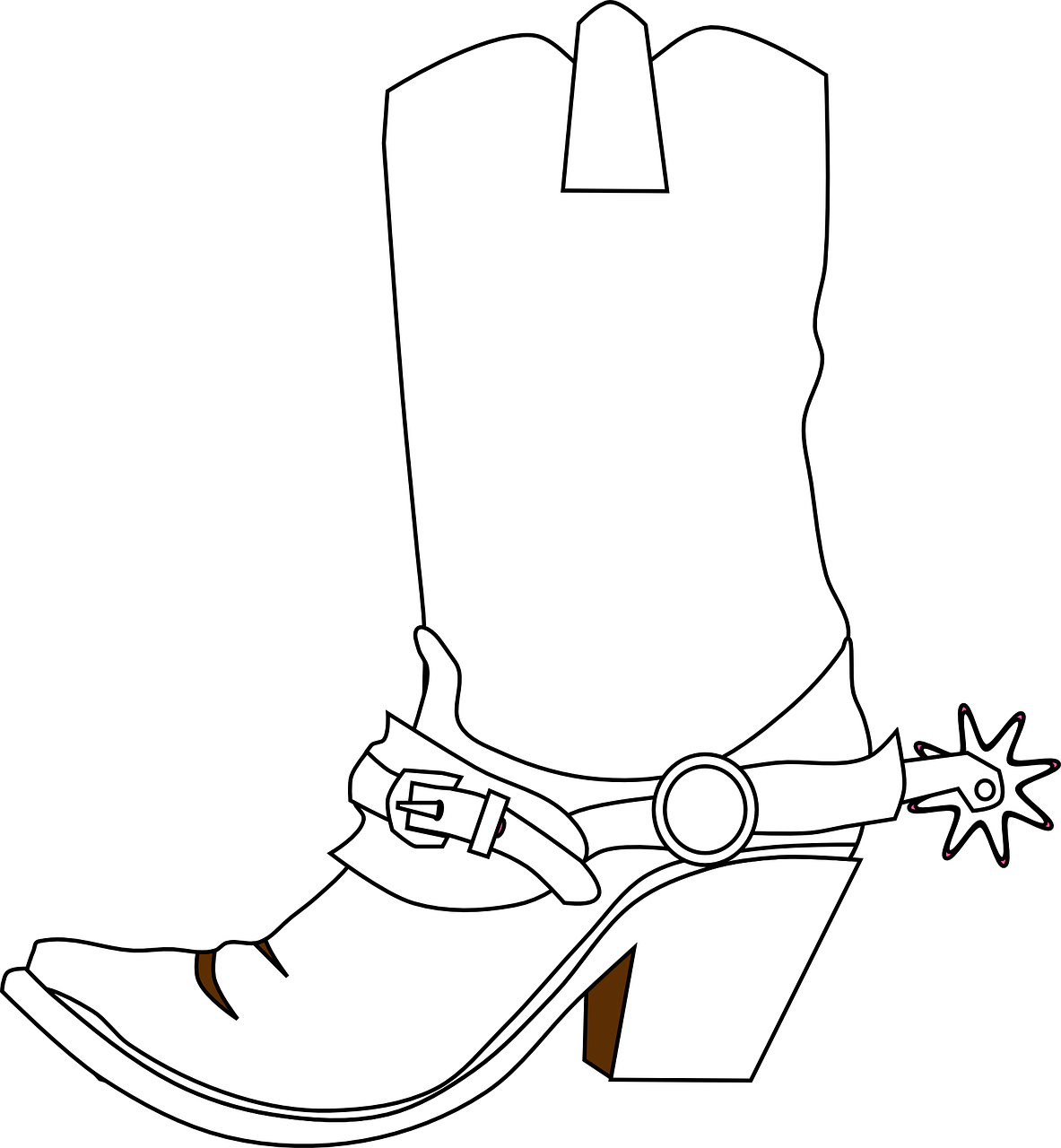 Outlined Cowboy Boot Illustration