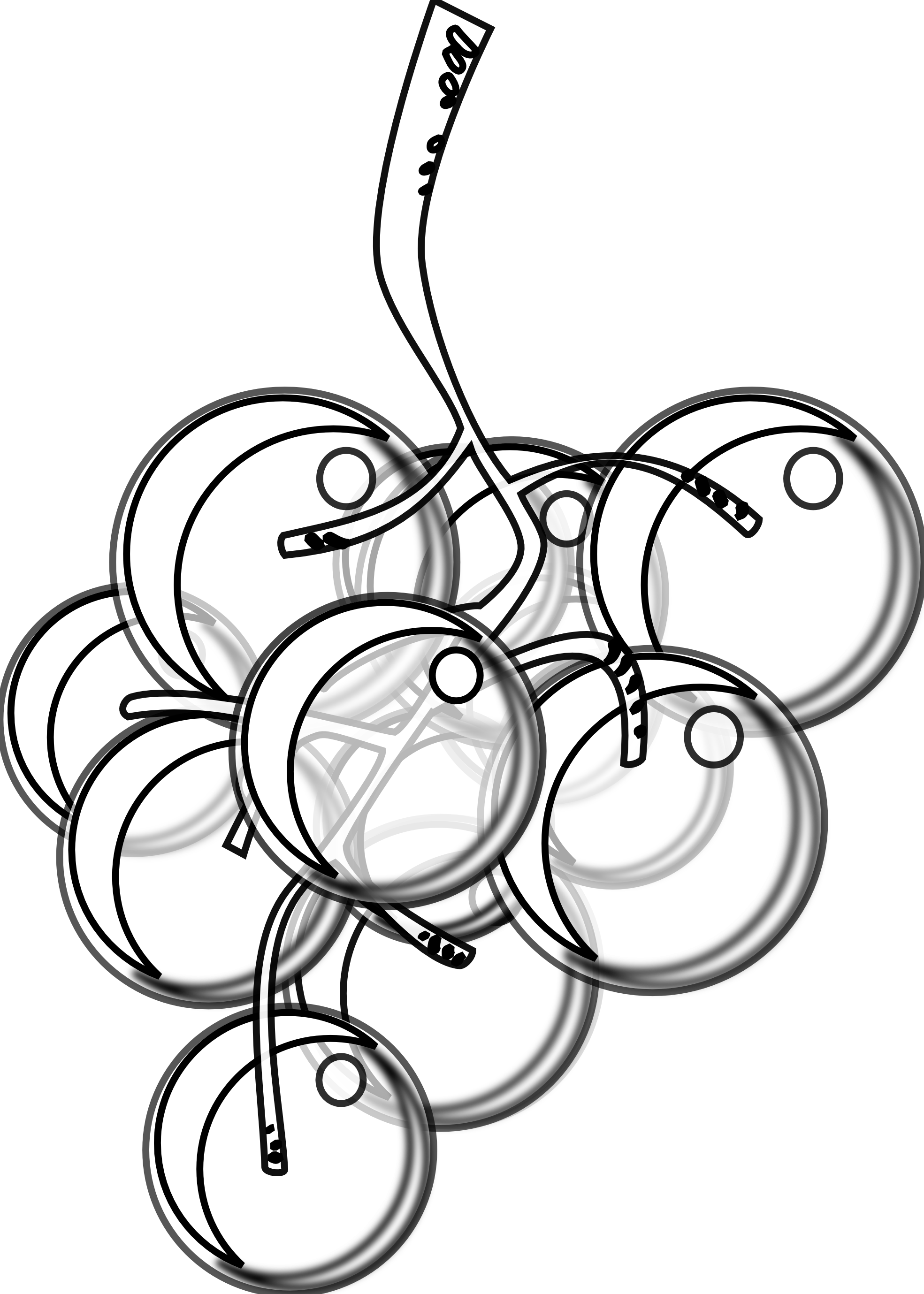 Outlined Grapes Cluster Illustration