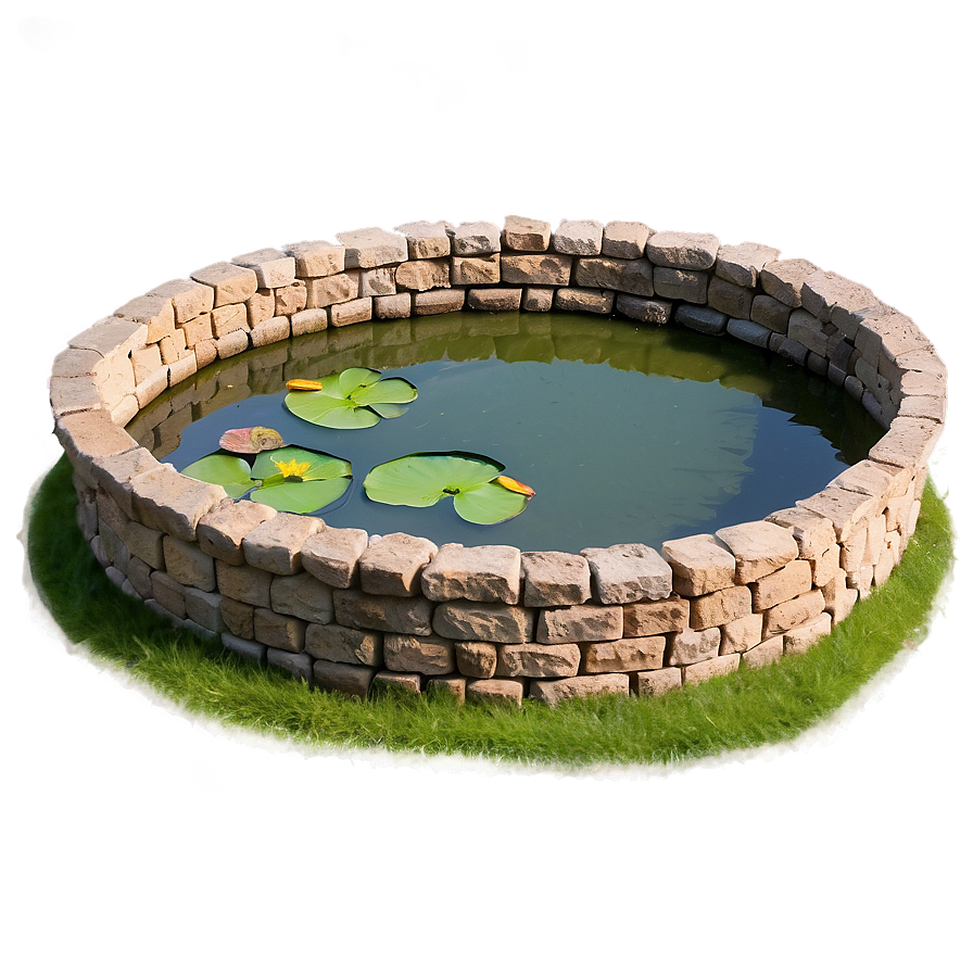 Oval Garden Pond Png 05252024