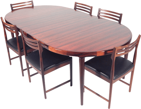 Oval Wooden Dining Table Set