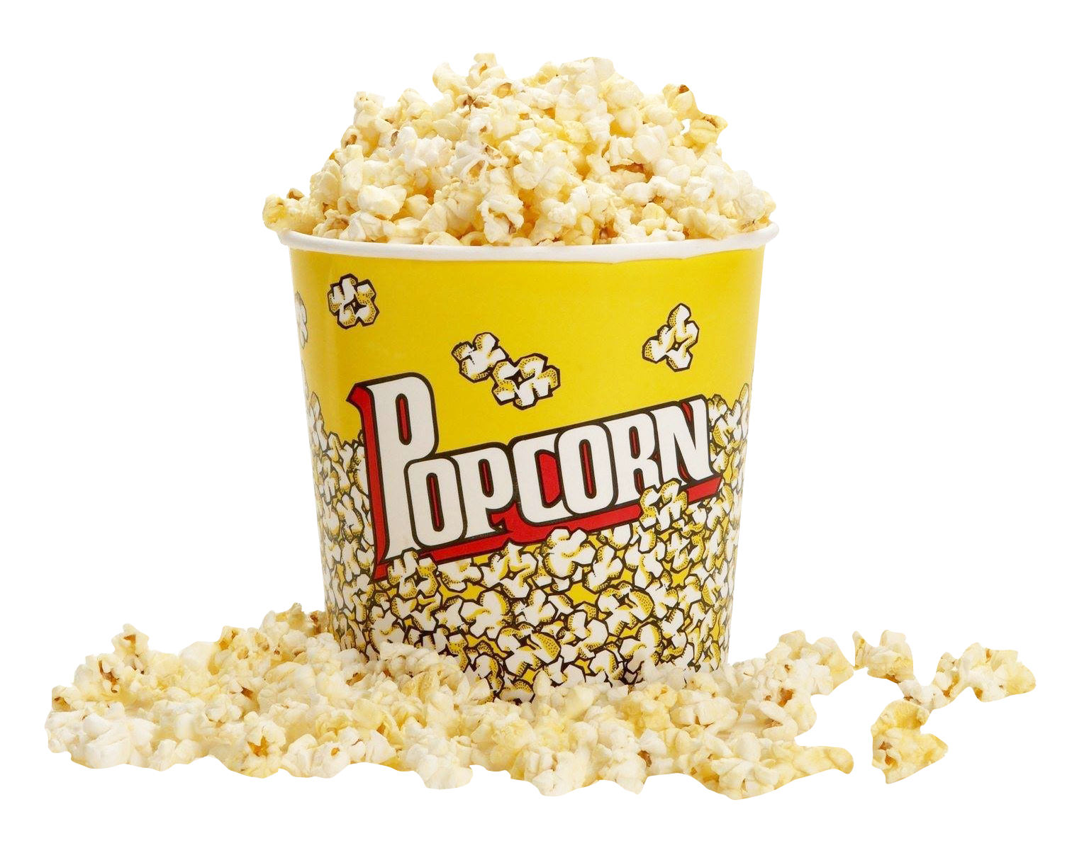 Overflowing Popcorn Bucket PNG with transparent background