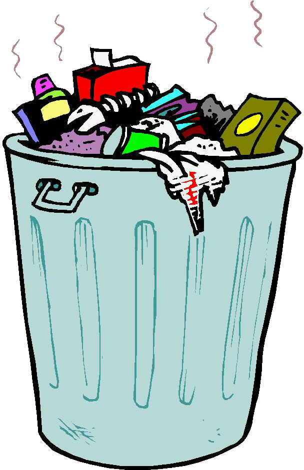 Overflowing Trash Bin Cartoon