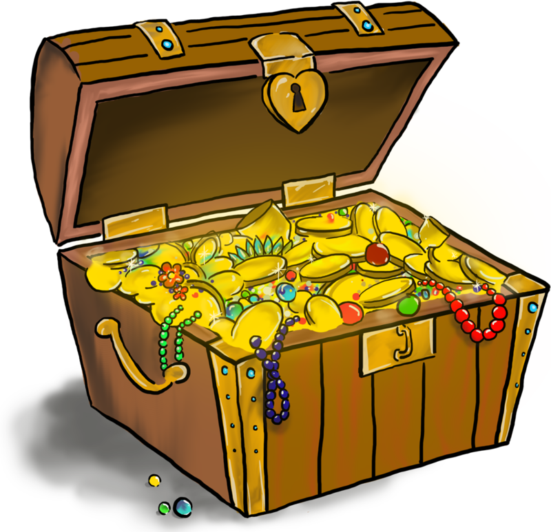 Overflowing Treasure Chest Illustration