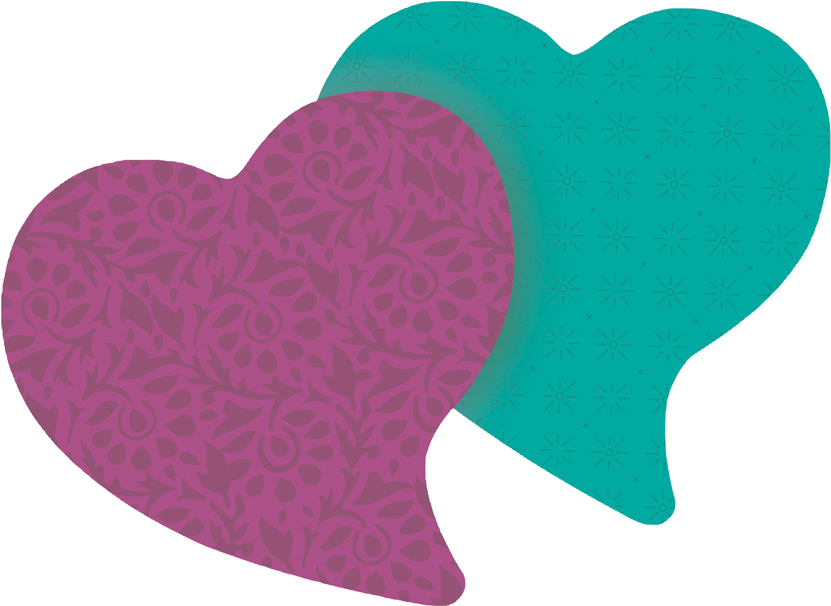 Overlapping Heart Shapes Graphic PNG with transparent background