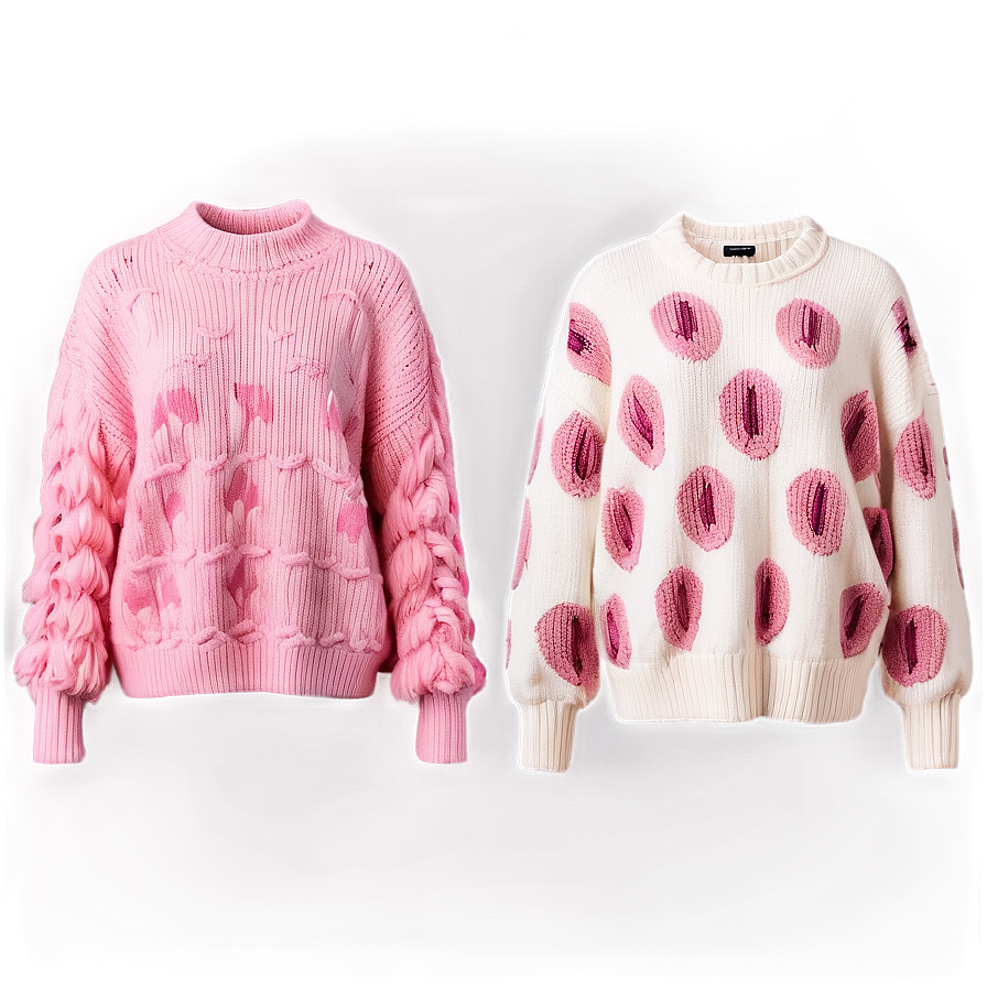 Oversized Pink Sweater Png 06292024