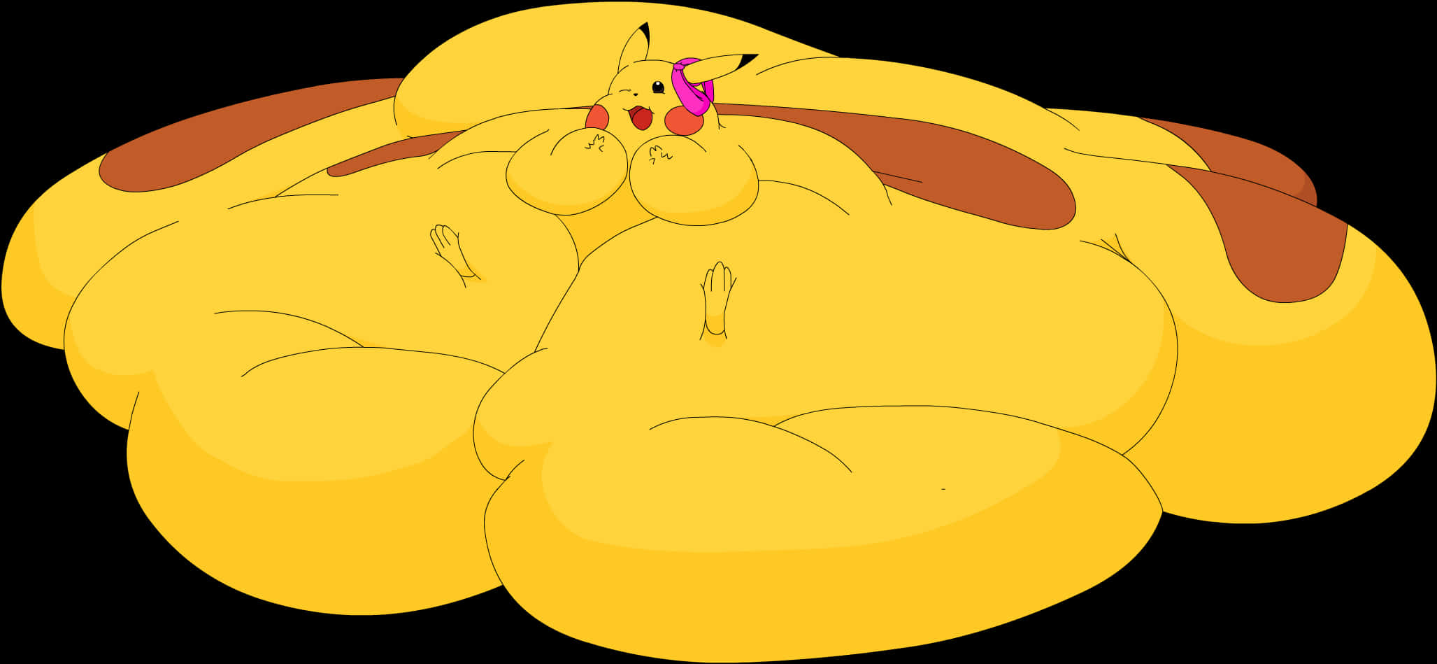 Overstuffed Pikachu Artwork