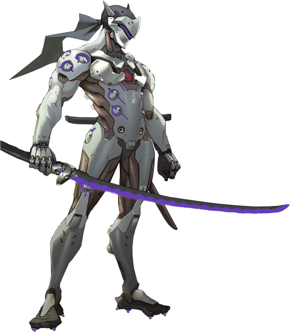 #overwatch #genji #purple Genji Purple Skin - Genji Overwatch, HD Png Download PNG with transparent background