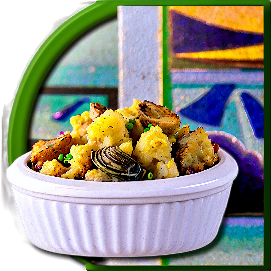 Oyster and Cornbread Stuffing PNG yex PNG with transparent background