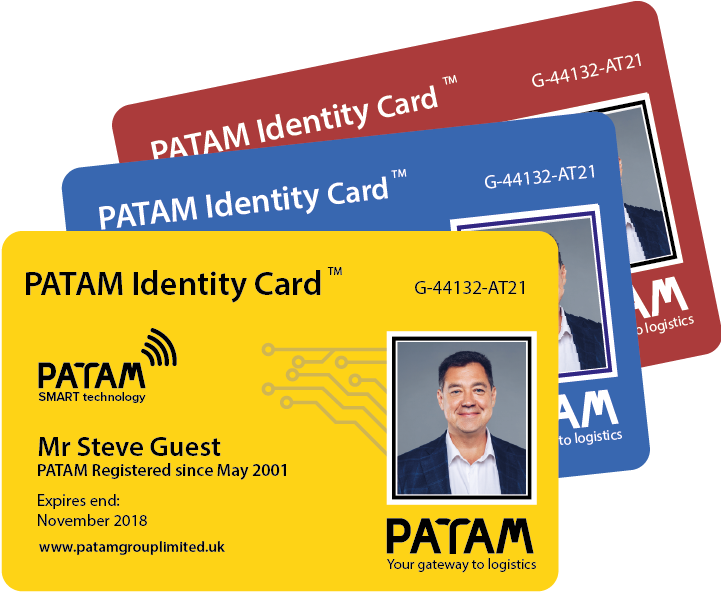 P A T A M Identity Cards Display PNG with transparent background