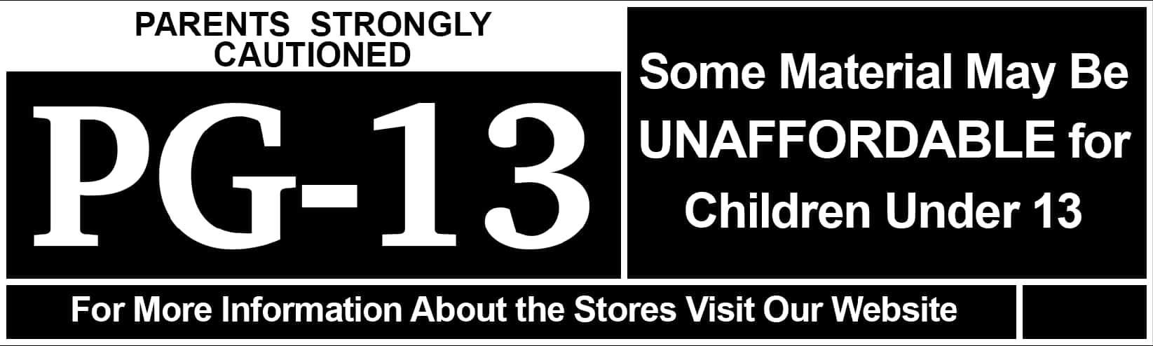 P G13 Parody Warning Sign PNG with transparent background