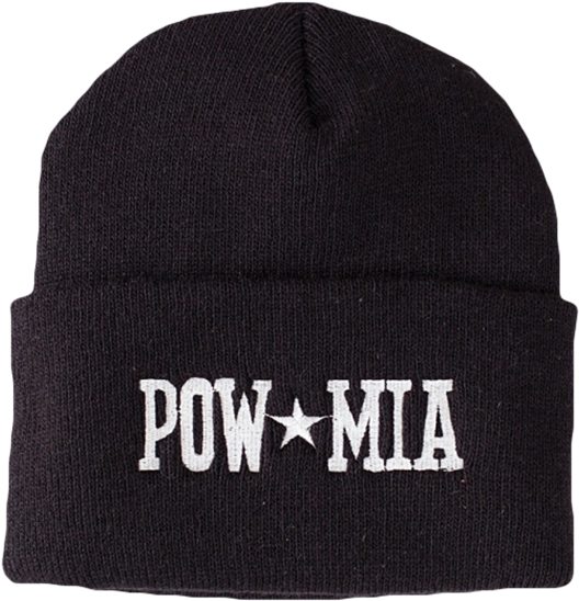 P O W M I A Black Beanie