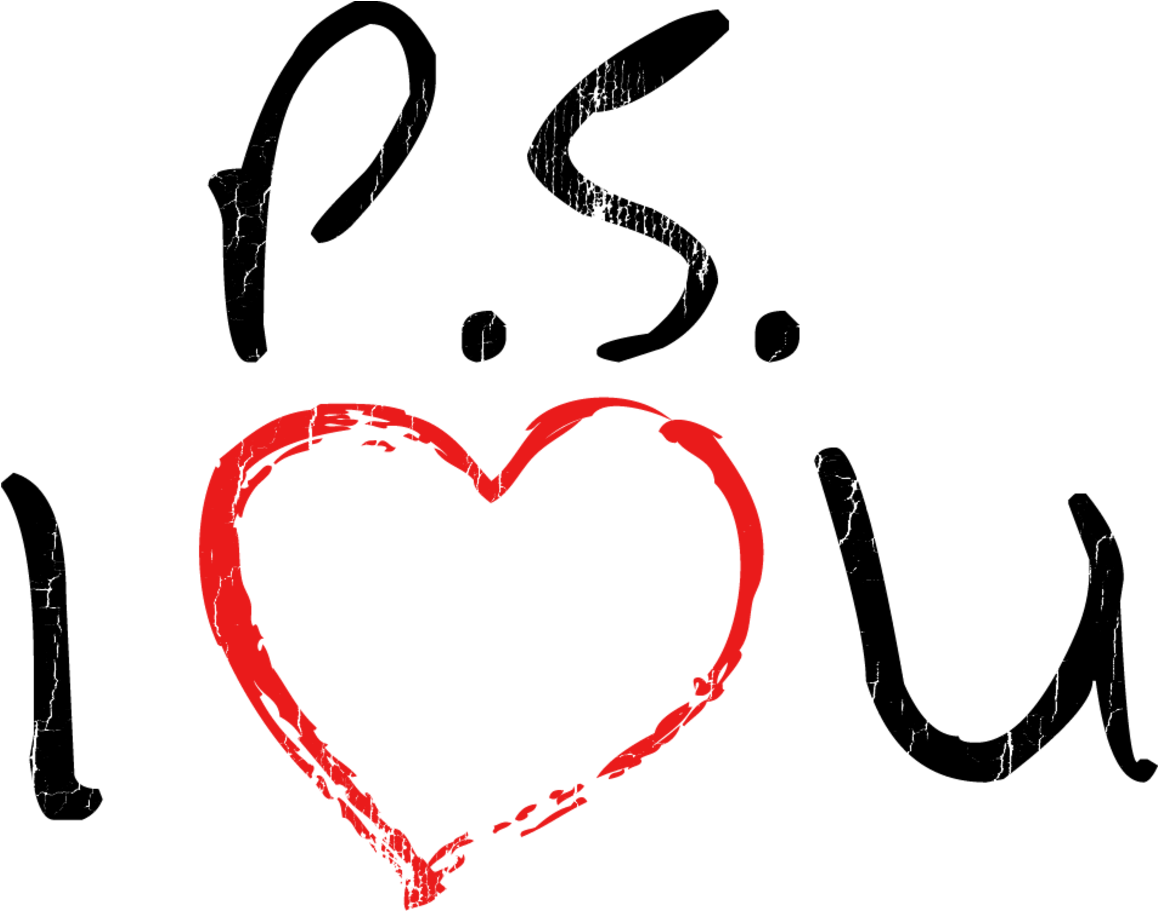 P S I Love You Heart Doodle PNG with transparent background