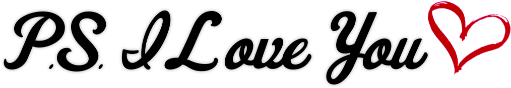 P S I Love You Heart Graphic PNG with transparent background