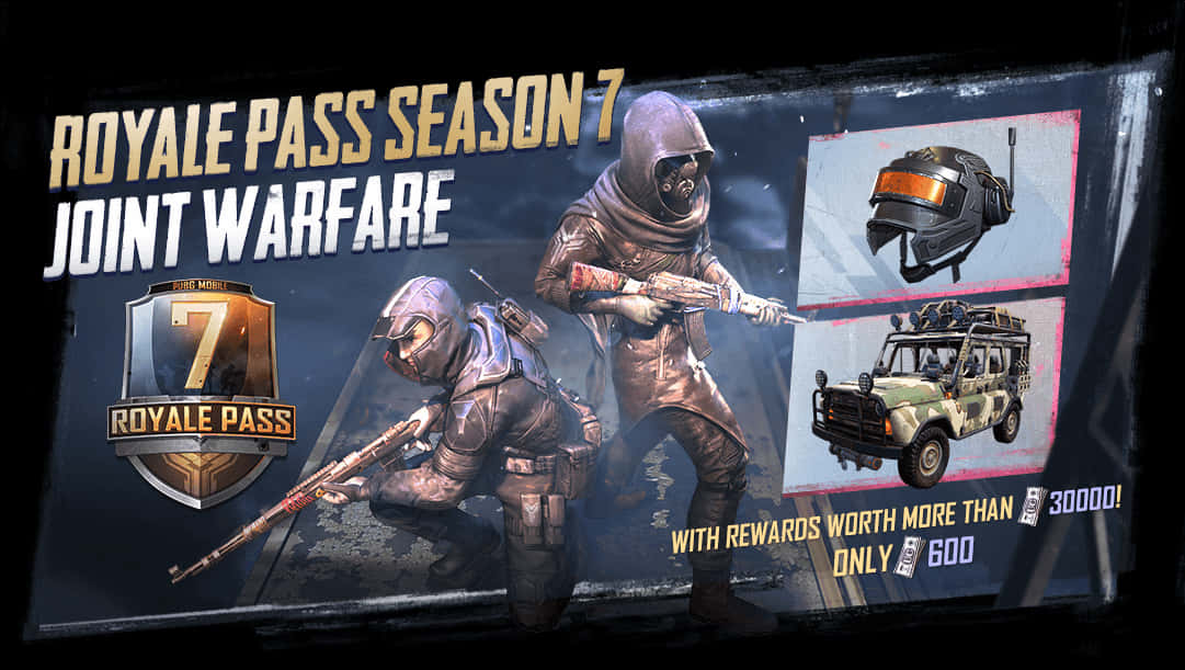 P U B G_ Royale_ Pass_ Season7_ Joint_ Warfare_ Promotional_ Banner PNG with transparent background