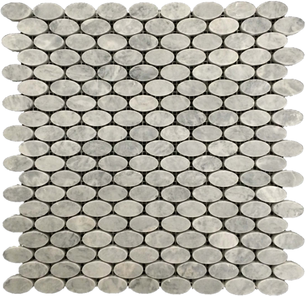 Pacific Gray Oval Mosaic Polished - Oval Mosaic Tile, HD Png Download PNG with transparent background