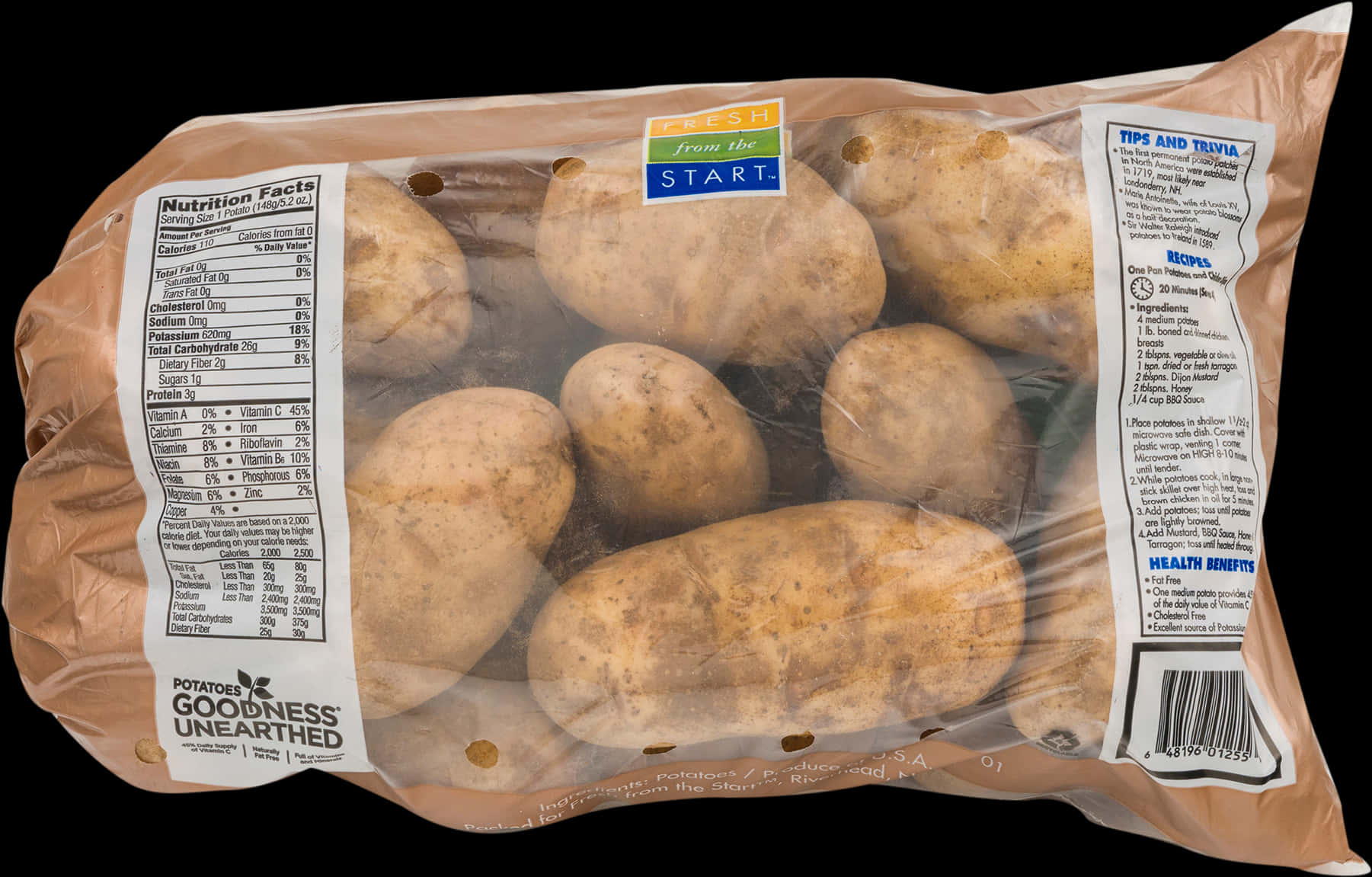 Packaged Fresh Potatoes PNG with transparent background