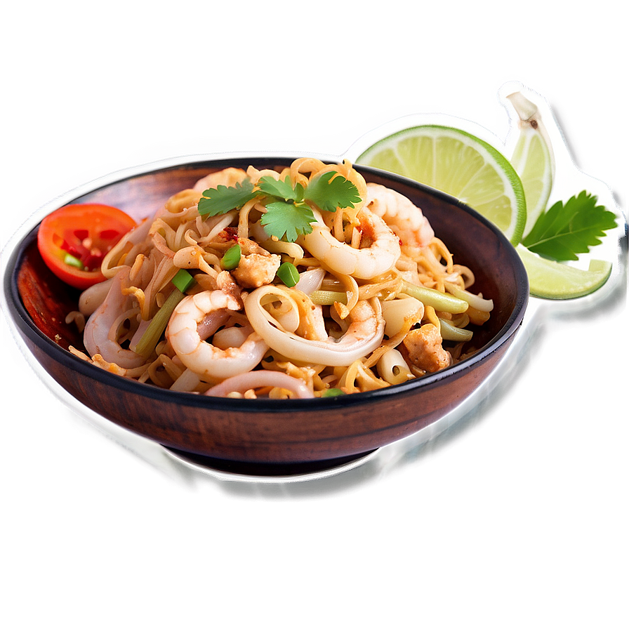 Pad Thai With Squid Png Mhd