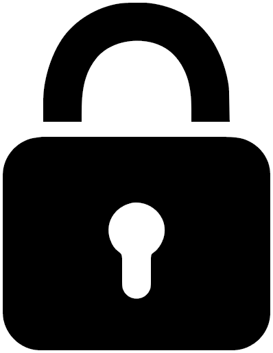 Padlock Icon Blackand White PNG with transparent background