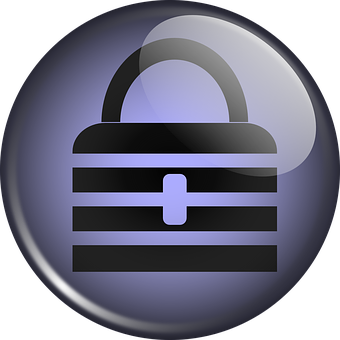 Padlock Icon Glossy Button PNG with transparent background