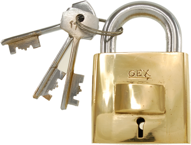 Padlockand Keys Isolated