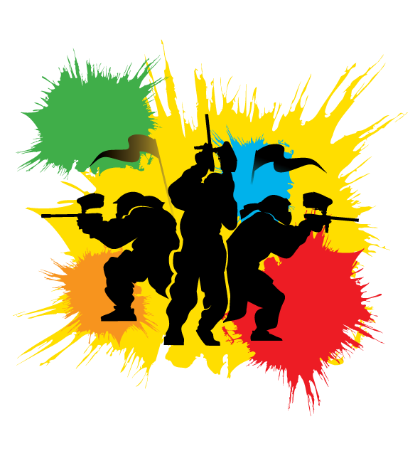 Paintball Arena Action Silhouettes