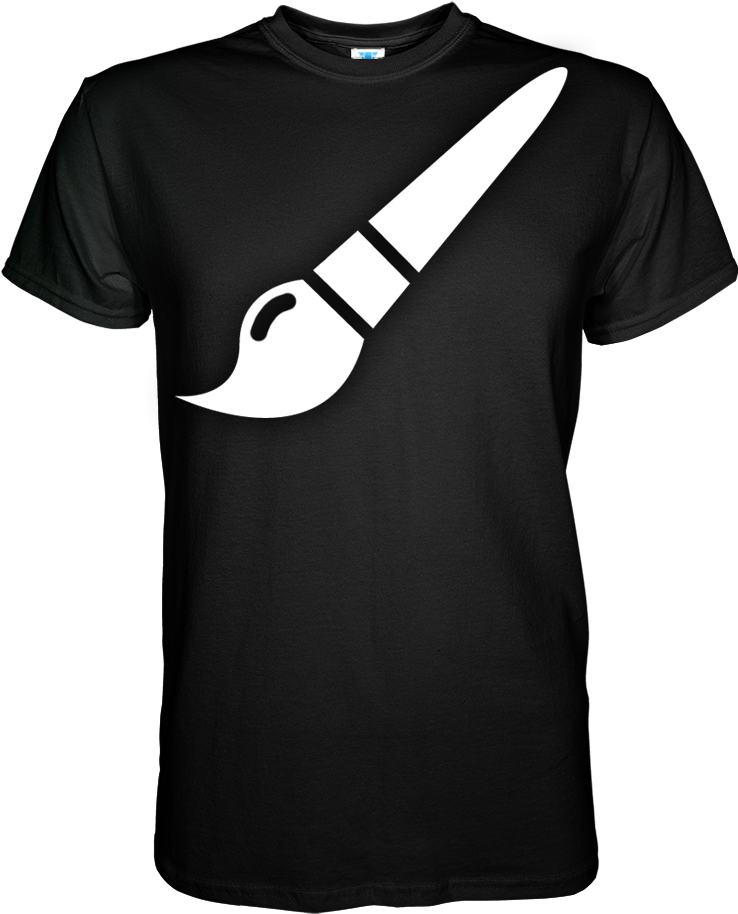 Paintbrush Graphic Black T Shirt