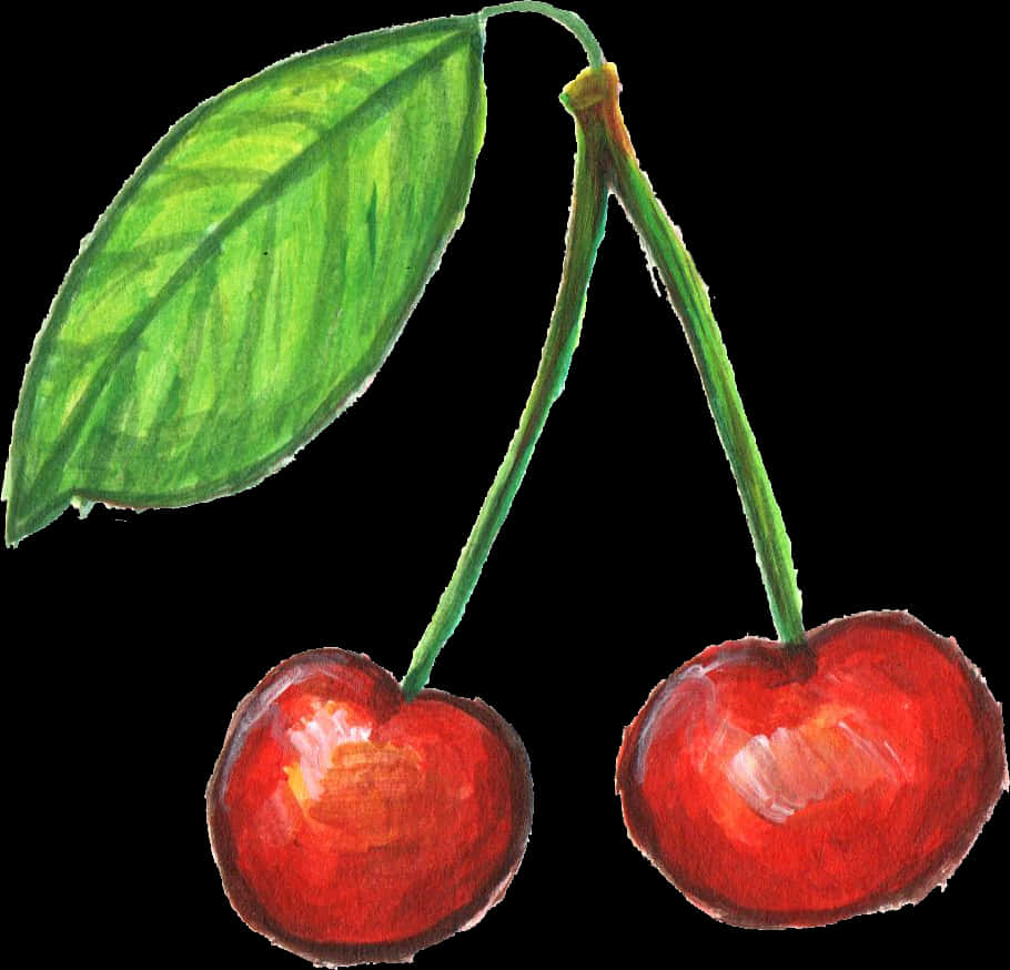 Transparent Cherries Clipart - Painted Transparent Cherry, HD Png Download PNG with transparent background