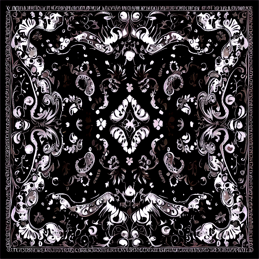 Paisley Black Bandana Png Rmu